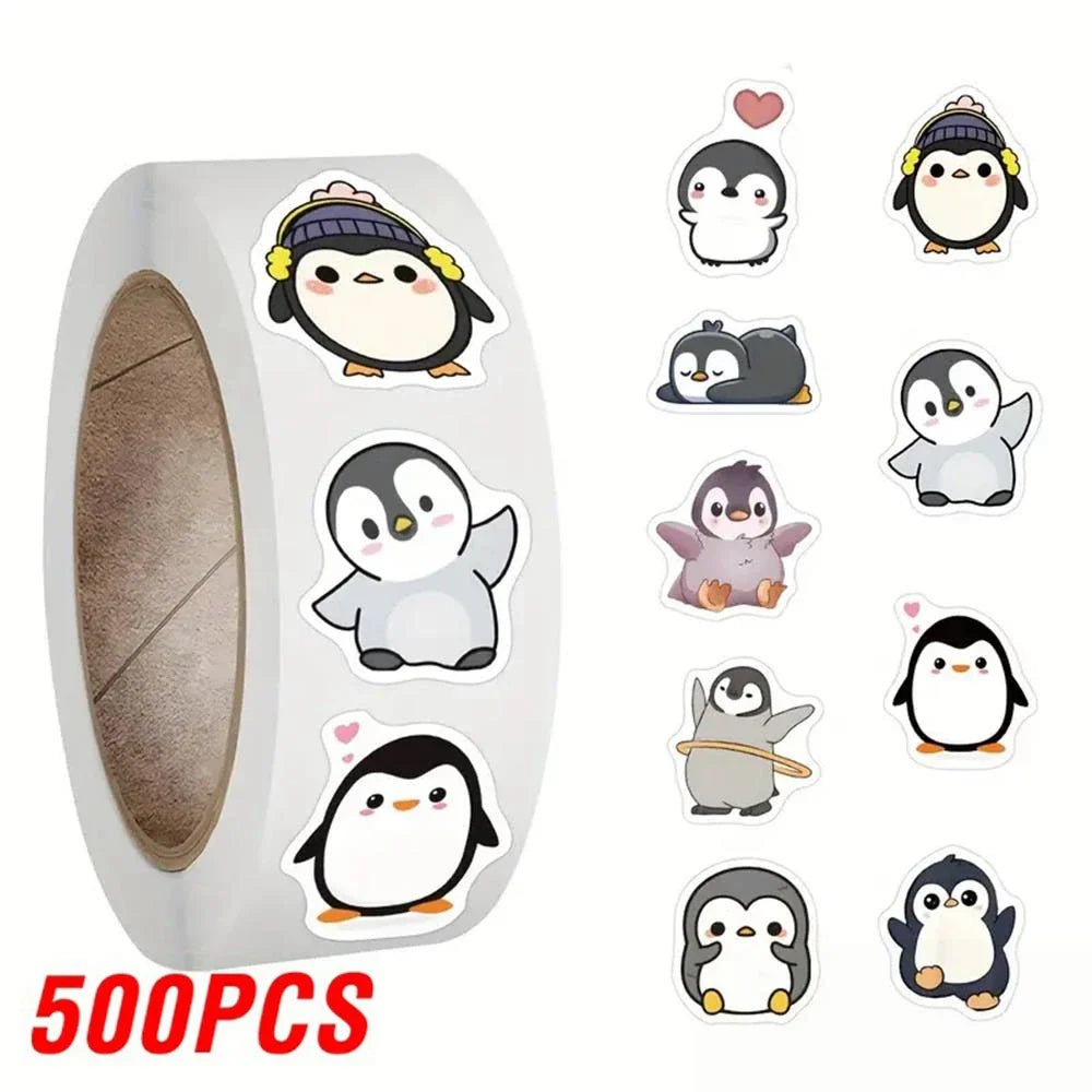 100-500pcs Penguin Animal Stickers Cartoon Removable Notebook Graffiti Sticker Decoration DIY Gift Baking Package Envelope Lable (ONLINE ORDER ONLY)