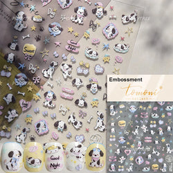 Graffiti Bear Cat Kitten Dog Puppy Bowknot Cake Tulip Note Star Cherry Cup Adhesive Nail Art Decoration Sticker Manicure Decals (ONLINE ORDER ONLY)