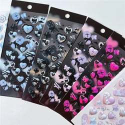 Asia Sweet Style 3D Love Heart Stickers Hand Account Idol Card DIY Material Decorative Sticker Personalized Kawaii Stationery (ONLINE ORDER ONLY)