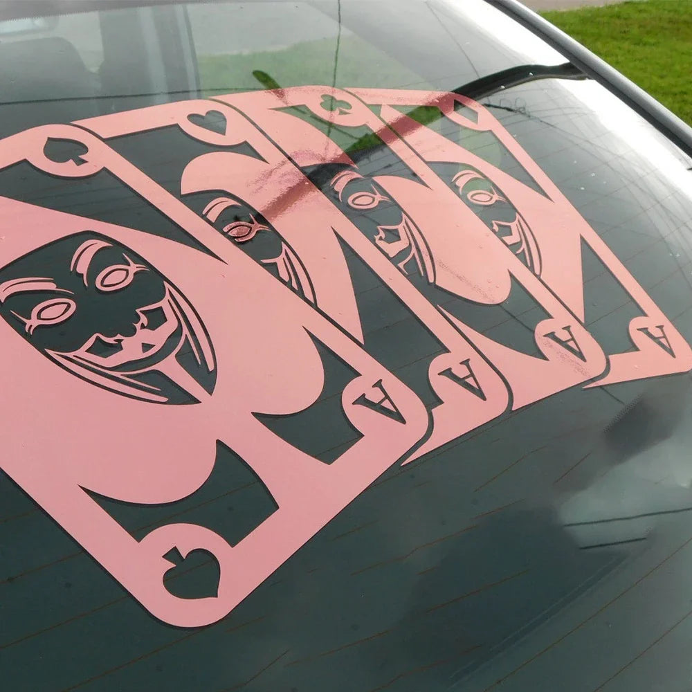 Playing Card for Car Sticker Decoration Rear Windshield Outdoor Stickers External Accessories Waterproof Vinyl Decals (ONLINE ORDER ONLY)
