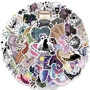 10/30/50pcs Gothic Boho Witch Magic Apothecary Graffiti Stickers Skateboard Guitar Luggage Car Phone Cool Sticker Decal Kid Toy (Online Order Only)