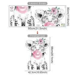 Safari Lion Bubble Gum Wall Stickers for Kids Room Nursery Decor (Online Order Only)