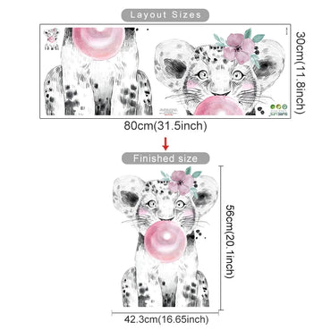Safari Lion Bubble Gum Wall Stickers for Kids Room Nursery Decor (Online Order Only)