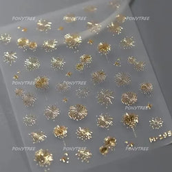 Colorful Fireworks Blooming Castle Romantic Brilliant Sky Self Adhesive Nail Art Stickers Star Shiny Rhinestone Manicure Decals (Online Order Only)