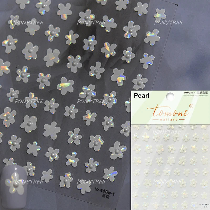 Colourful Daisy Cosmos Hot Stamping Petal Delicate and Pretty Plant Self Adhesive Nail Art Decoration Stickers Manicure Decals (ONLINE ORDER ONLY)