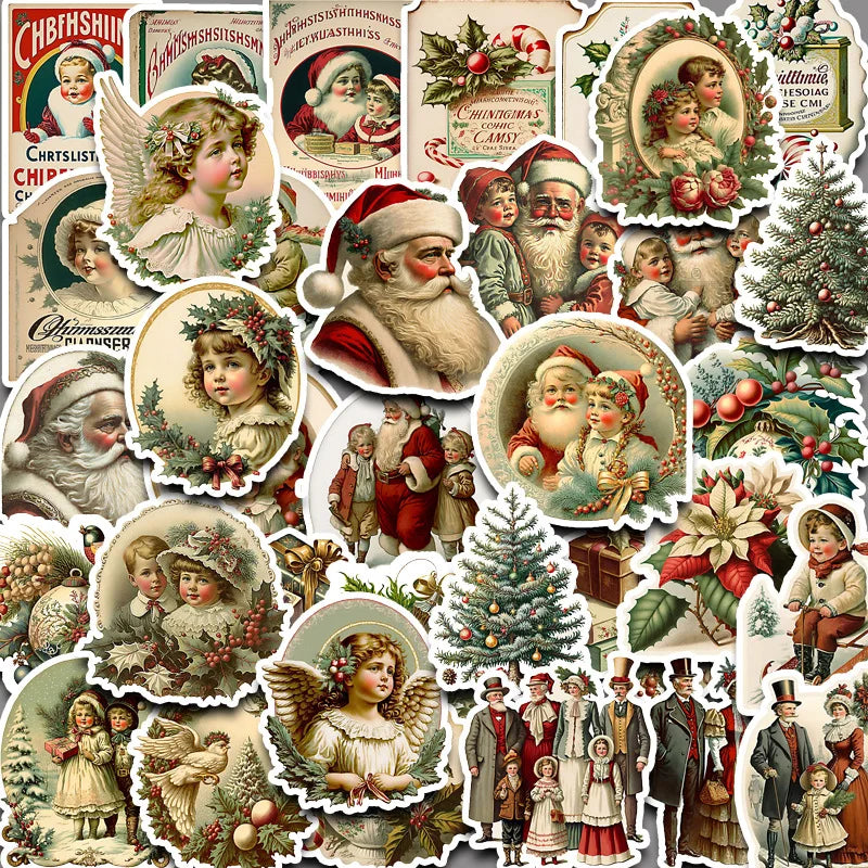 36pcs/bag New Year and Christmas series stickers and scrapbooks DIY Happy Project collage decoration (ONLINE ORDER ONLY)