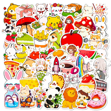 50pcs Cute Cartoon Graffiti Stickers for Helmet, Wall, Desktop Decoration (ONLINE ORDER ONLY)