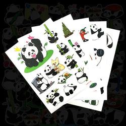Panda Graffiti Sticker Rolled Flat Sheet 50 Animal Adhesive Decorative Stickers Water Cup Waterproof Sticker Cute Decal (ONLINE ORDER ONLY)