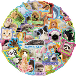 50pcs Cute Cartoon Animals Stickers DIY Phone Guitar Laptop Notebook Suitcase Cup Waterproof Mix Graffiti Sticker Kids Toy (ONLINE ORDER ONLY)
