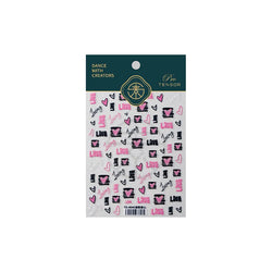 Graffiti Line Love Heart Cool Personal Hollow Out English Letter Y2k Self Adhesive Nail Art Decorations Sticker Manicure Decals (ONLINE ORDER ONLY)