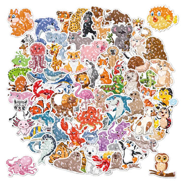 10/30/50/100PCS Cool Holographic Kawaii Animal Stickers Scrapbook Suitcase Phone Laptop Bike Guitar DIY Waterproof Toys Decals (ONLINE ORDER ONLY)