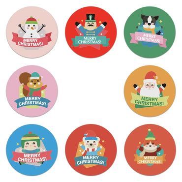 100-500pcs Merry Christmas Handmade Sticker Gift Box Package Santa Thank You Label Sealing Stickers Wedding Party Supplies (Online Order Only)