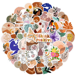 Bohemian Art Stickers: Retro Vintage Aesthetic Decals for Laptop, Phone, Luggage, Scrapbook, Kid Toy - 10/30/50/100PCS (ONLINE ORDER ONLY)