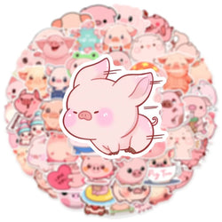 10/30/50PCS Kawaii Pink Pig PVC Sticker Aesthetic DIY Decoration Scrapbooking Stationery Hand Accounting Supplies for Kids (ONLINE ORDER ONLY)