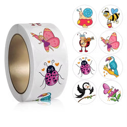 50-500pcs Cartoon Bee Butterfly Stickers Cute Animal Children Sticker Self-Adhesive Paper Rewards Sealing Label Decal Stationery (ONLINE ORDER ONLY)