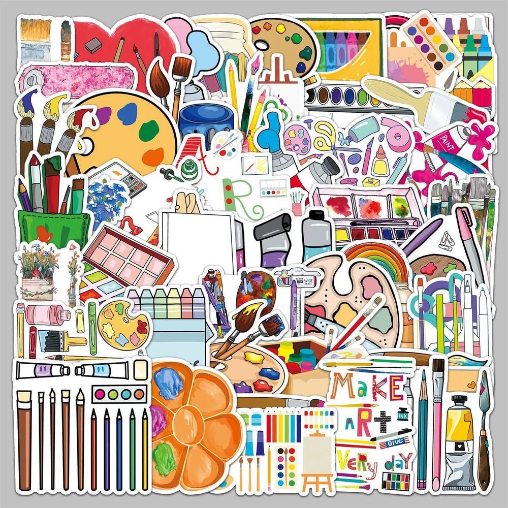50pcs Graffiti Stickers for Helmet, Wall, Desktop Decoration - DIY Painting Tools Series (ONLINE ORDER ONLY)