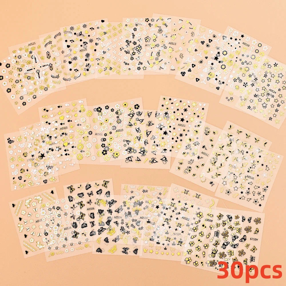 30 Sheets Cute Penguin Winter Nail Stickers Set 3D Snowflake Christmas Decals Tree Elk Bell Self Adhesive Slider Manicure Tips * (ONLINE ORDER ONLY)