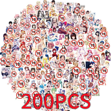 100/200PCS Adult Anime Waifu Sexy Hentai Stickers Cool Decals for Car Motorcycle Wall Luggage Laptop Waterproof Kawaii Sticker (Online Order Only)