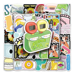 50Pcs Cartoon Waterproof Vinyl Stickers for Skateboard Snowboard (Online Order Only)