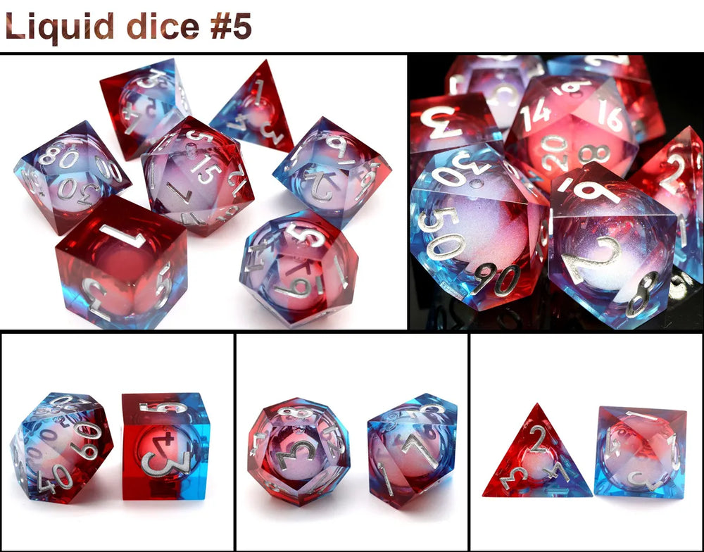 Resin Sharp Edged Themed 7 Piece Polyhedral Dice Set (Online Order Only)