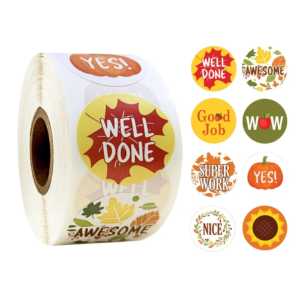 100-500pcs Cute Reward Stickers Roll with Word Motivational Stickers for School Teacher Kids Student Stationery Stickers Kids (Online Order Only)