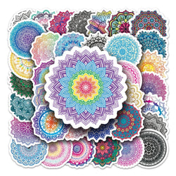 50Pcs Kaleidoscope Cartoon Waterproof Vinyl Stickers for Skateboard Snowboard Home Decor (ONLINE ORDER ONLY)