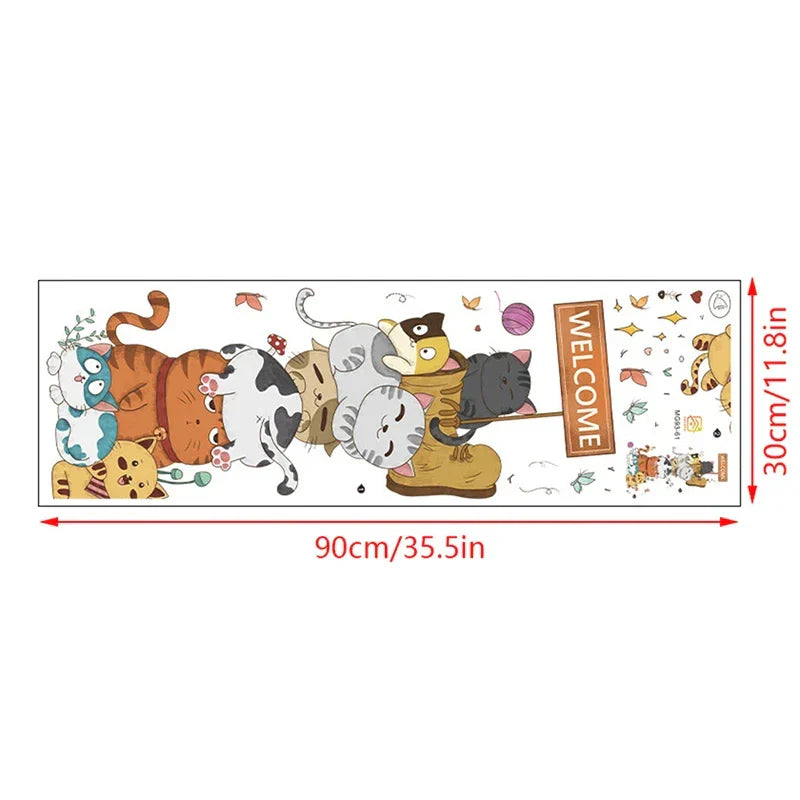 Naughty Cat Wall Stickers Kids Room Decor Self-adhesive (Online Order Only)