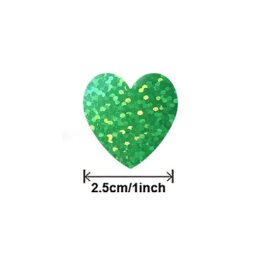 100-500pcs Holographic Color Gold Heart-shaped Stickers Kids Reward Stickers Labels For Wall Crafts Classroom Teachers Supplies (ONLINE ORDER ONLY)