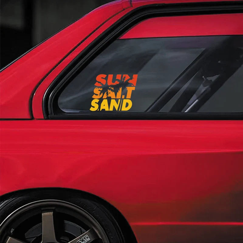 "SUN SALT SAND"stickers,creative&fashion color triad decal high quality sticker for cars trucks motorcycles &laptops! (ONLINE ORDER ONLY)