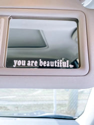The Text Car Stickers You Are Beautiful Interior Decoration Rear View Mirror Fashion Stickers Creative Sport PVC Vinyl Decals (ONLINE ORDER ONLY)