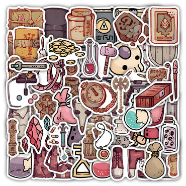 10/30/50/120pcs Kawaii Retro Magic Anime Cartoon Stationery Stickers Vintage Diary Decorative Scrapbooking Mobile Sticker Toy (ONLINE ORDER ONLY)