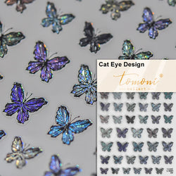 Butterfly Rose Laser Jelly Hot Stamping Lace Letter Flower Love Heart Bowknot 5D Self Adhesive Nail Art Stickers Manicure Decals (ONLINE ORDER ONLY)