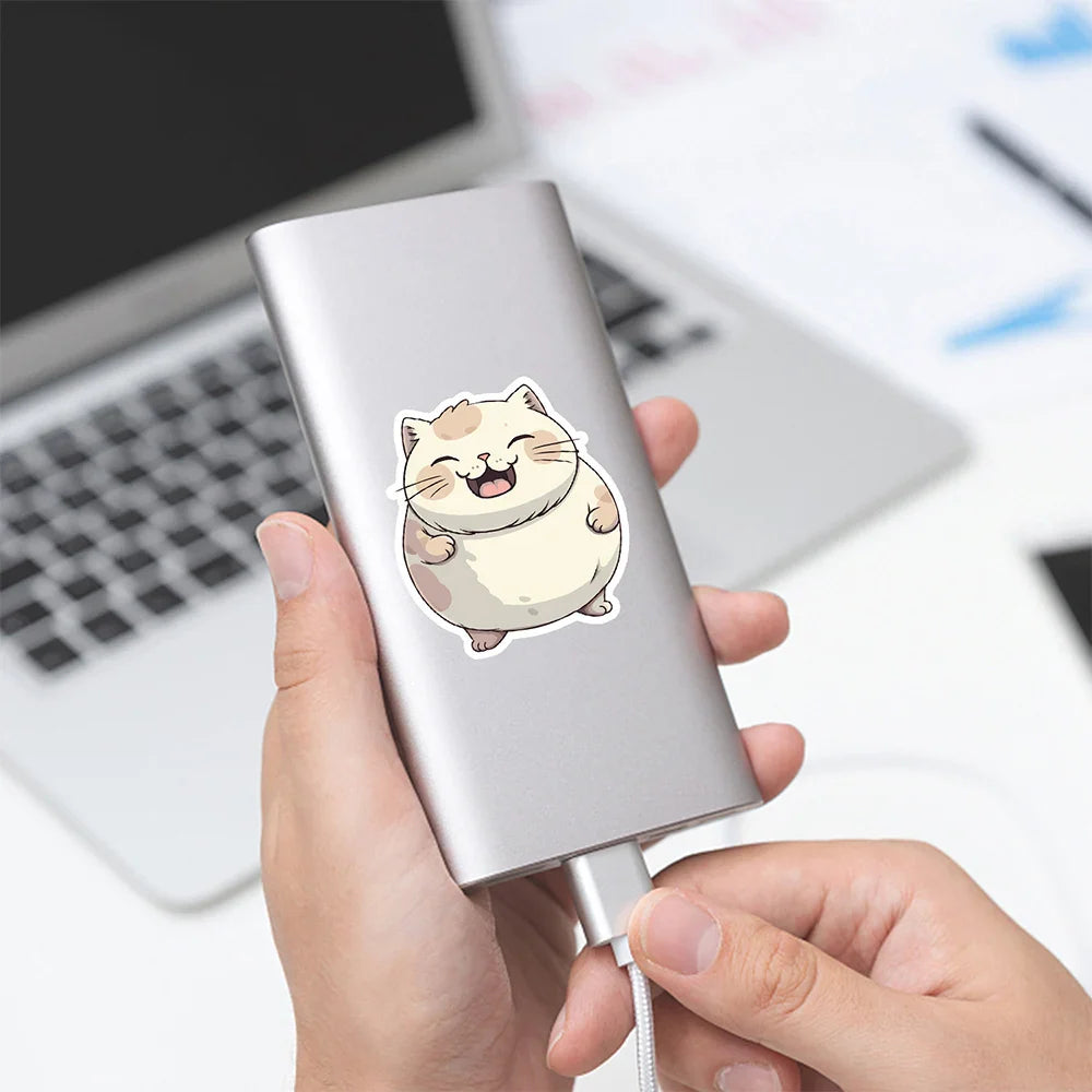 10/30/50pcs Kawaii Cat Cartoon Waterproof Stickers Cute Laptop Travel Luggage Phone Case Graffiti Sticker for Kids Classic Toys (Online Order Only)
