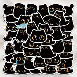 80PCS Kawaii Black Cat Stickers for Notebook, Luggage, Laptop, Motorcycle, Refrigerator, Decal Graffiti (ONLINE ORDER ONLY)