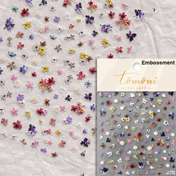 Dried Flower Lavender Bowknot Peony Pomegranate Flowers Bouquet Rose Chic Reliefs Self Adhesive Nail Art Stickers Manicure Decal (ONLINE ORDER ONLY)