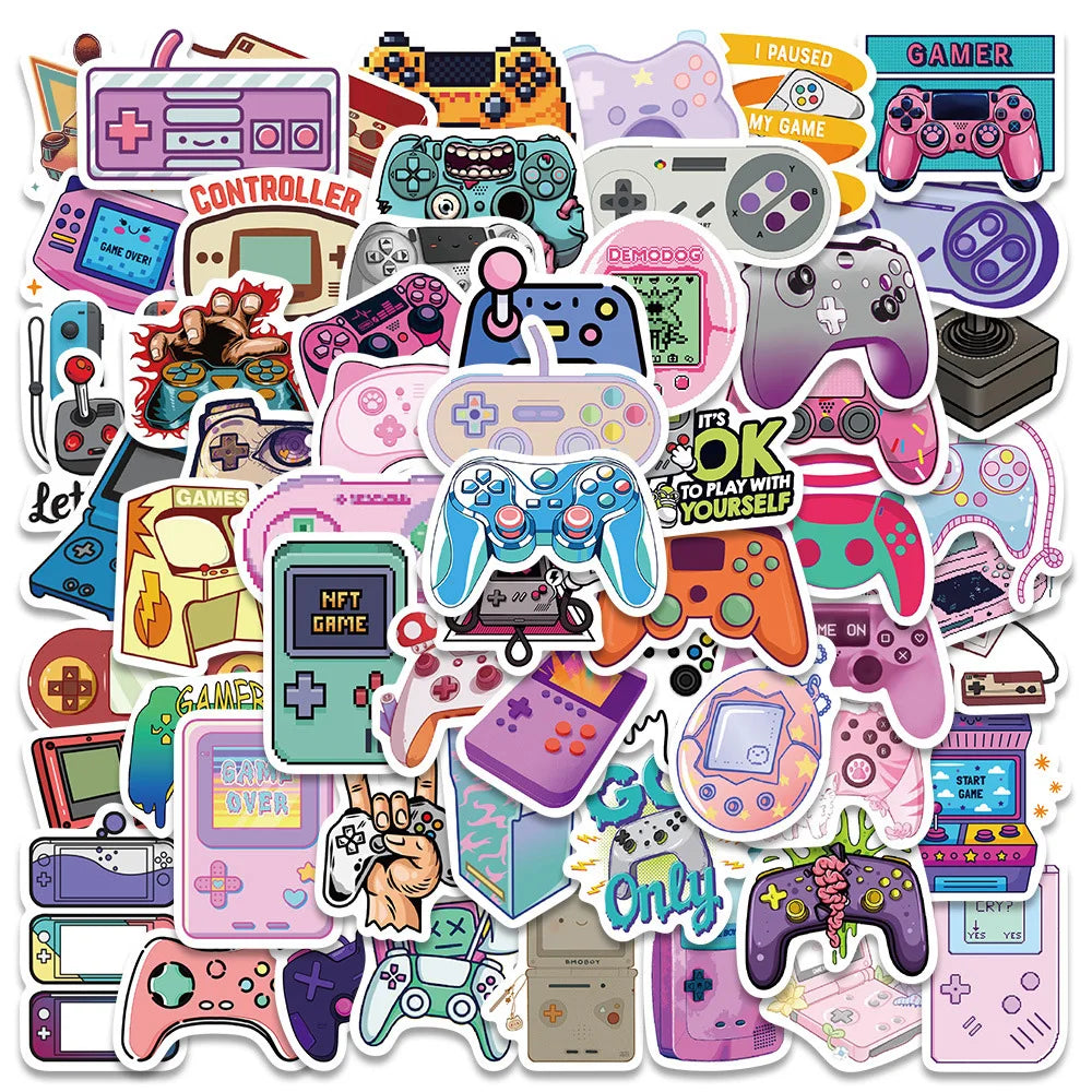 Cute Cartoon Gamepad Console Stickers Decals for Laptop Luggage Car Motorcycle Phone (ONLINE ORDER ONLY)