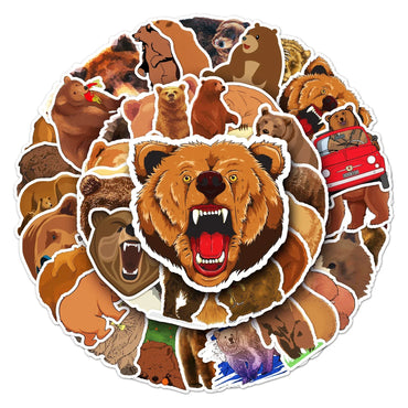 50Pcs Brown Bear Banana Cartoon Waterproof Vinyl Stickers for Skateboard Snowboard (ONLINE ORDER ONLY)
