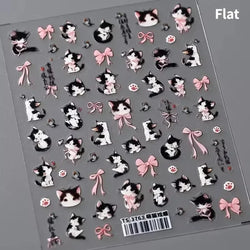 Cute Cat Eye Fishbone Animals Leopard Cat Ginger Cat Kitten Exclamation Point Paw Self Adhesive Nail Art Sticker Manicure Decals (ONLINE ORDER ONLY)