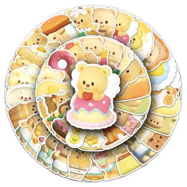 3D Cute Bear Cartoon Stickers PVC Waterproof Skateboard Notebook Decor (Online Order Only)