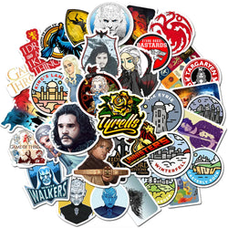 50pcs Game of Thrones Stickers for Laptop, Phone, Scooter, Cup, Suitcase, Fridge (Online Order Only)