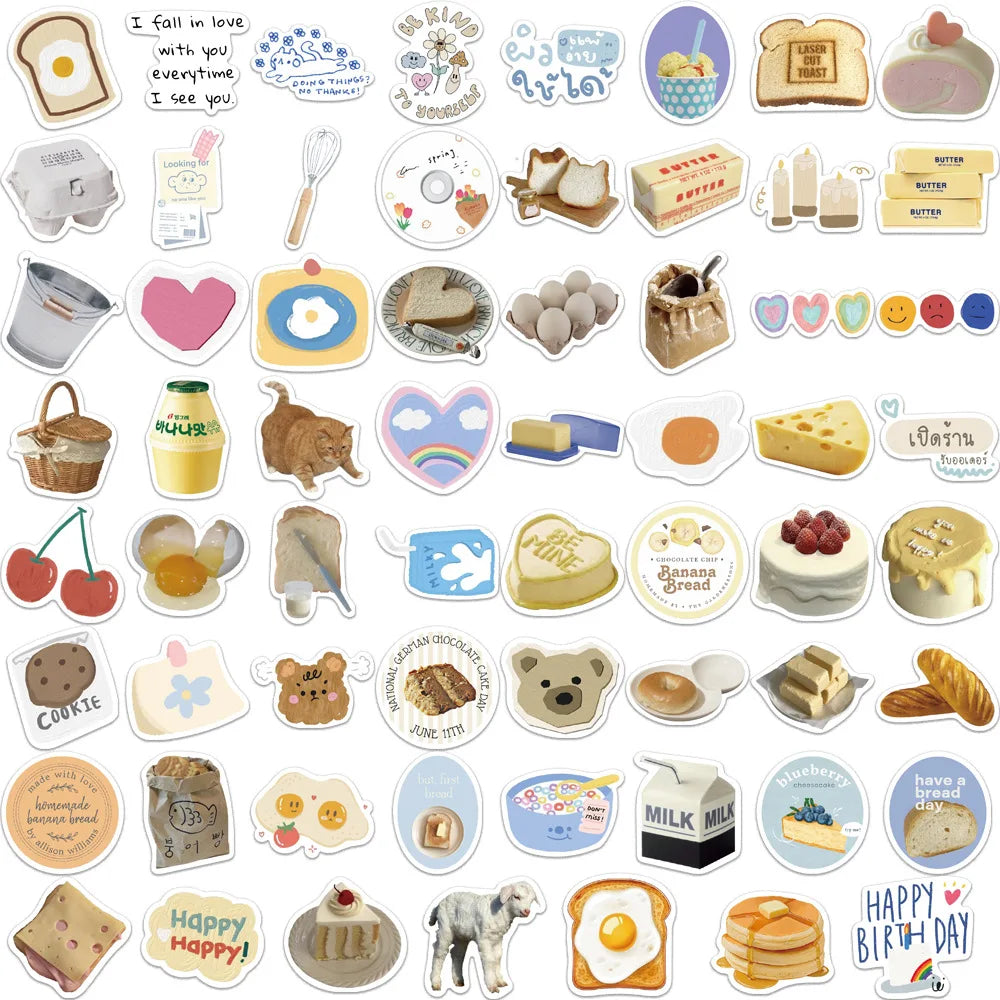 10/30/63PCS Bread and Food and Household Goods Sticker Packs (ONLINE ORDER ONLY)