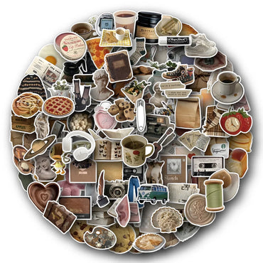 10/30/60/120PCS Vintage Household Goods and Food Sticker Packs (ONLINE ORDER ONLY)