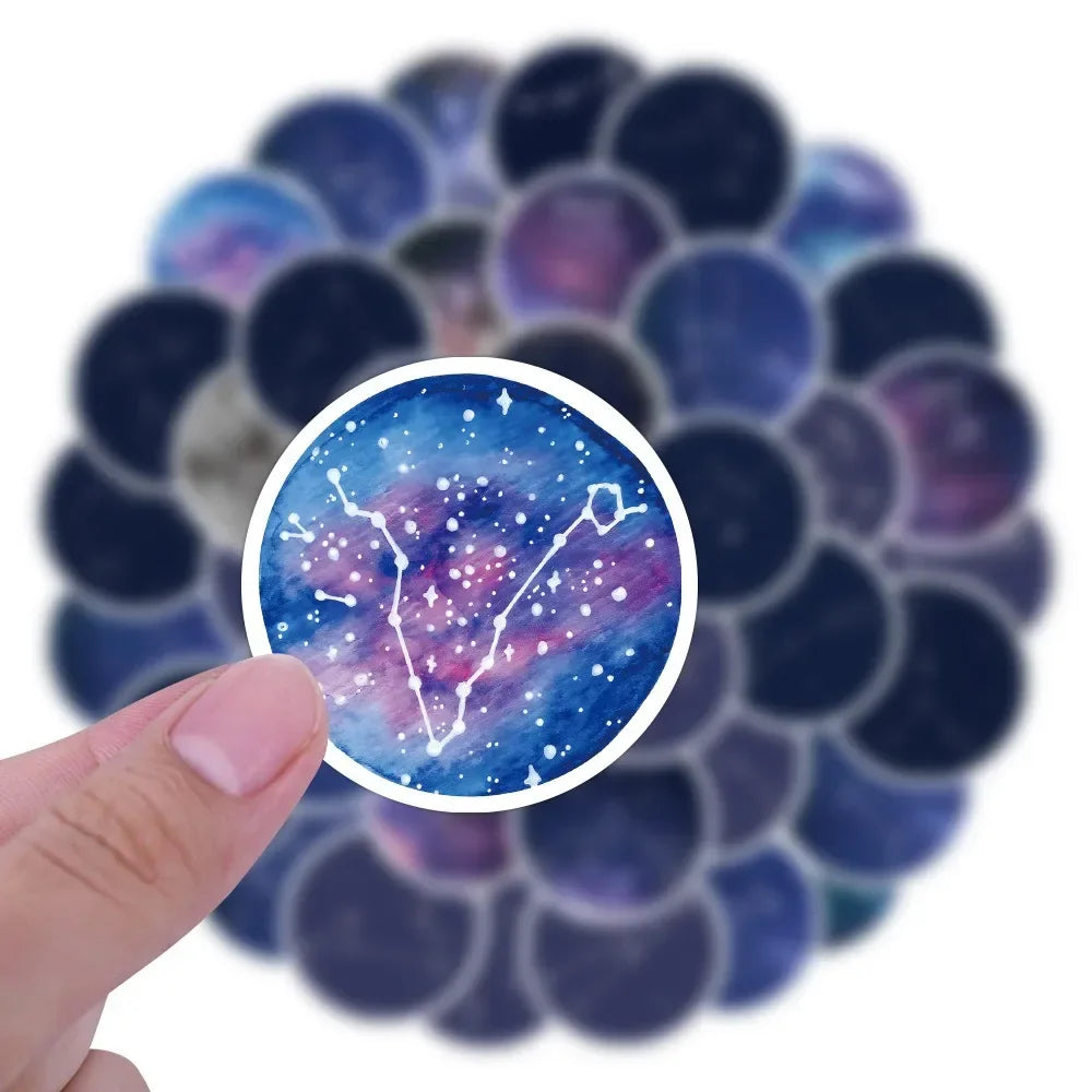 10/60Pcs Twelve Constellations Graffiti Stickers Laptop Computer Phone Luggage Guitar Waterproof Graffiti Bicycle Vinyl Sticker (ONLINE ORDER ONLY)