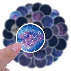 10/60Pcs Twelve Constellations Graffiti Stickers Laptop Computer Phone Luggage Guitar Waterproof Graffiti Bicycle Vinyl Sticker (ONLINE ORDER ONLY)