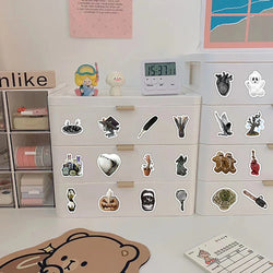 10/30/60PCS Horror Ghost Cartoon Stickers Graffiti Hallowmas Decoration Decals Toys DIY Suitcase Phone Car Laptop Fridge Sticker (ONLINE ORDER ONLY)