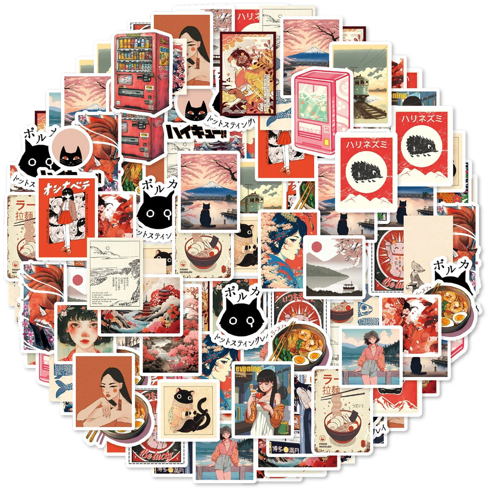 30pcs Japanese Manga Girl Stickers, Suitable for Notebooks, Water Bottles, Luggage, Back-to-school Season, Valentine's Day (Online Order Only)