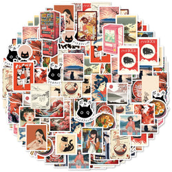 30pcs Japanese Manga Girl Stickers, Suitable for Notebooks, Water Bottles, Luggage, Back-to-school Season, Valentine's Day (Online Order Only)