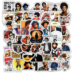 Bruno Mars Cartoon Stickers 60pcs for Laptop, Phone, Scooter, Water Bottle, Suitcase, Refrigerator (ONLINE ORDER ONLY)
