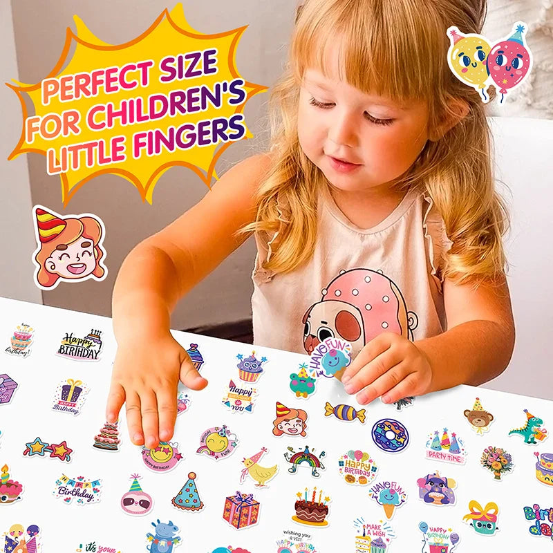 10/30/50PCS Happy Birthday PVC Sticker Aesthetic Decoration Scrapbooking Children's Korean Stationery School Supplies for Kids (ONLINE ORDER ONLY)