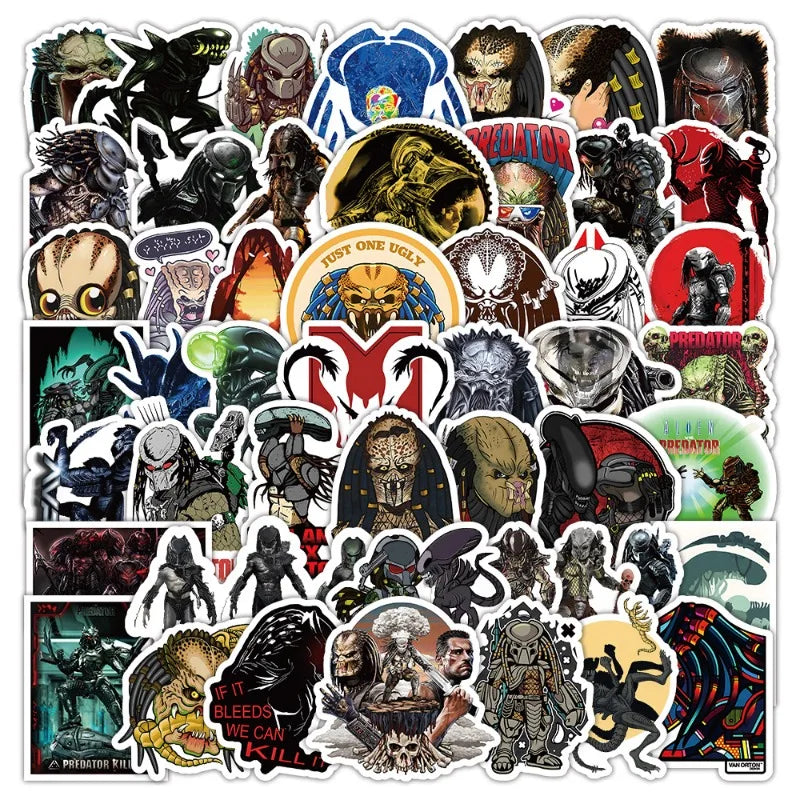 50pcs Predator Stickers for Laptop, Phone, Car, Scooter, Water Bottle, Suitcase, Refrigerator (ONLINE ORDER ONLY)